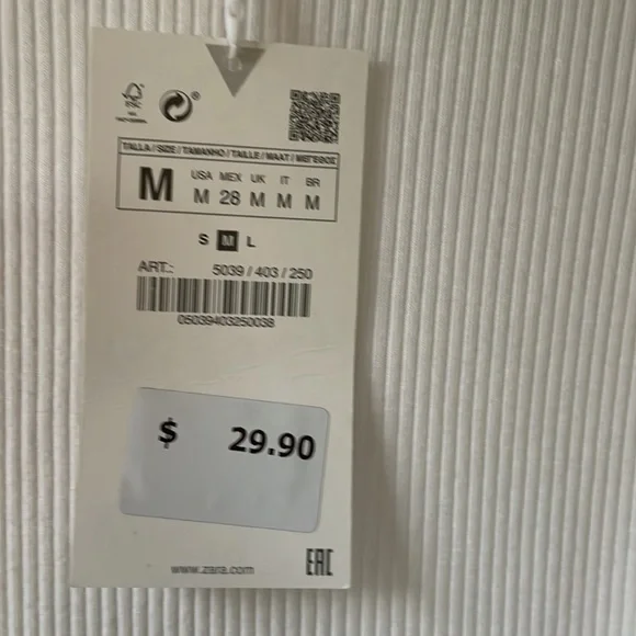 Zara top NWT blue and white striped sleeves size M - Picture 4 of 7